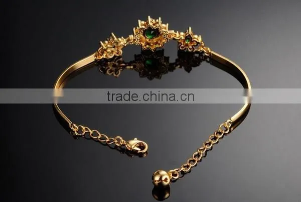 Luxury Gold Plated Alloy Zircon Wedding Bracelet For Women