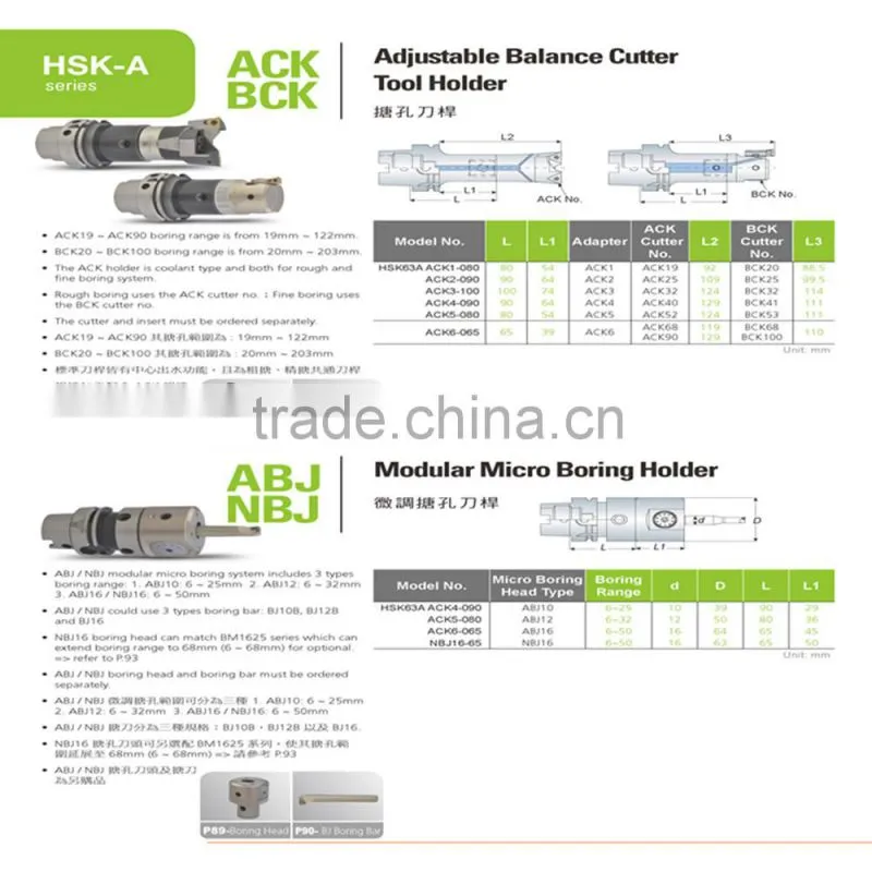 HSK63A-LBK6-65 Taper Shank for Boring Heads Series-LBK Boring Bar