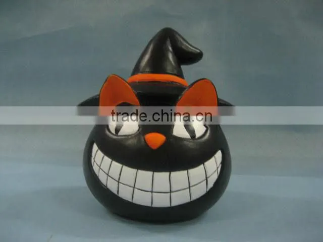 terracotta halloween pumpkin candle holder