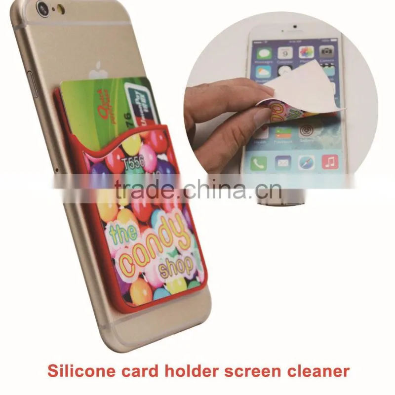 Silicone adhesive phone sticker card holder
