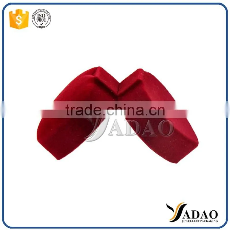 Fashion heart shape flocking jewelry packaging box wholesale