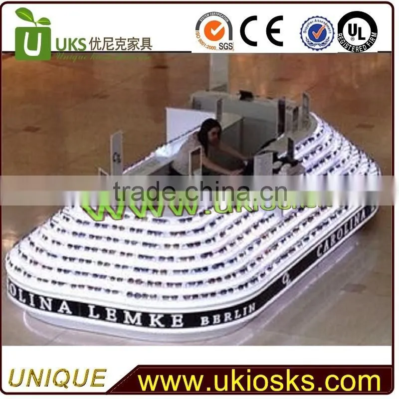 fashionable shopping mall sunglass kiosk showcase design for sale with factory price