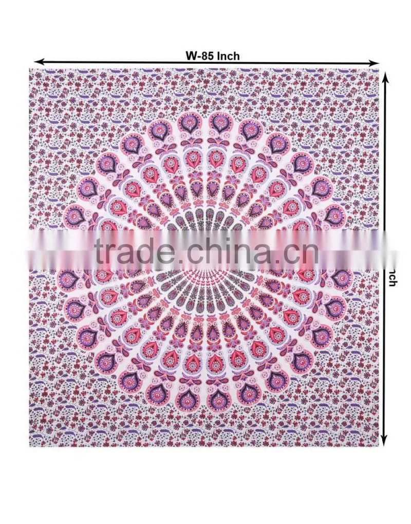 Wall Hanging Hippie Mandala Tapestry Fabric Handmade Printed Tapestry Manufacturer In India