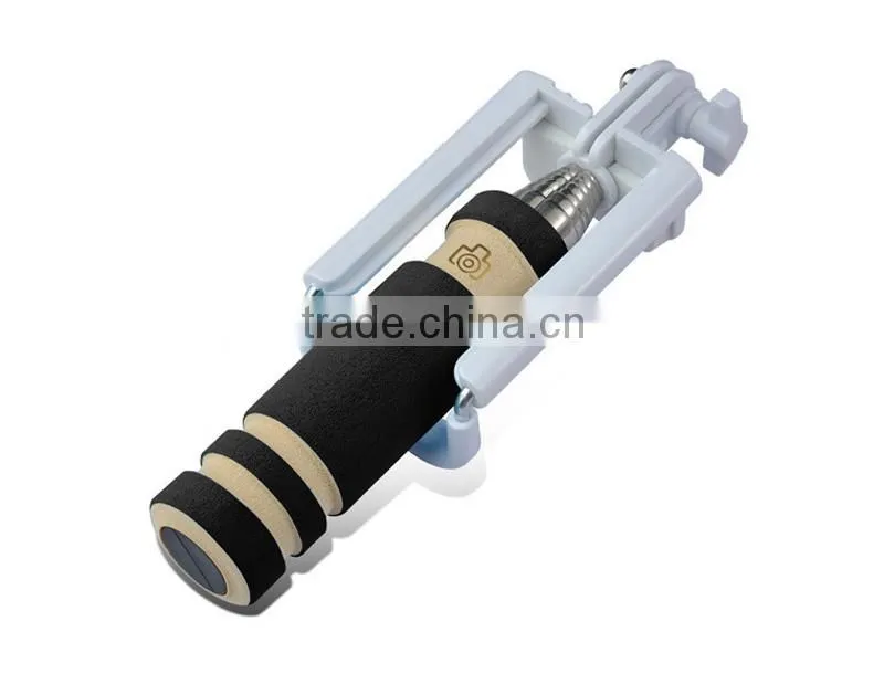 Wholesale factory cable take pole with cable NO need bluetooth No need charger Selfie stick