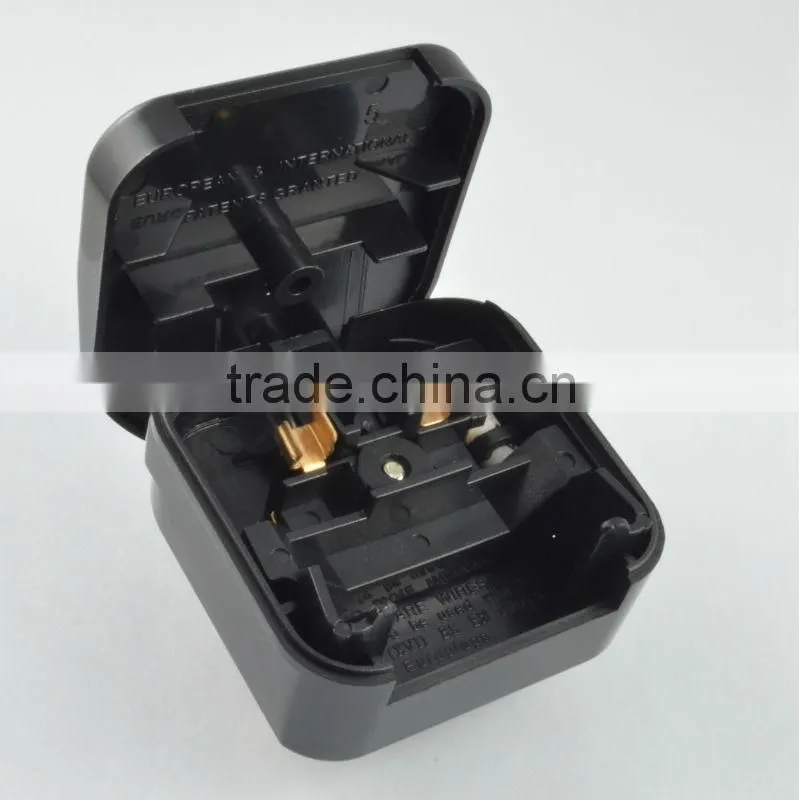 Top selling alibaba euro 2 pin to 3 pin UK plug power converter with fuse 13A