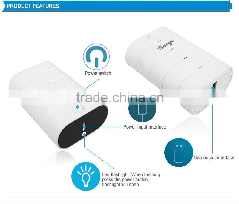 5000mah mini power bank with best brightness led torch