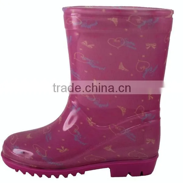 Pink color cheap PVC rain boots wholesale girls PVC boots
