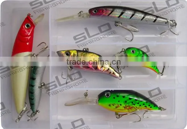 fishing hard lure bait assortment kit in plastic box