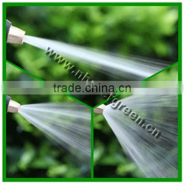 Three-function garden trigger spray gun with brass nozzle