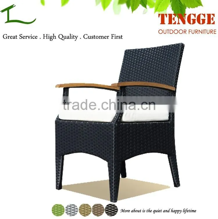 Rattan wood garden furniture rattan wood dining table with 4 chairs