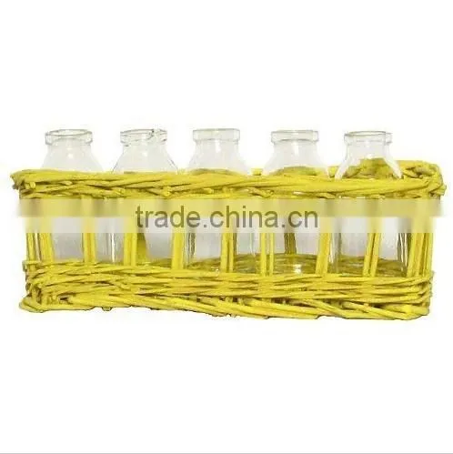Blue Willow Basket with Glass Carafe (Shandong)