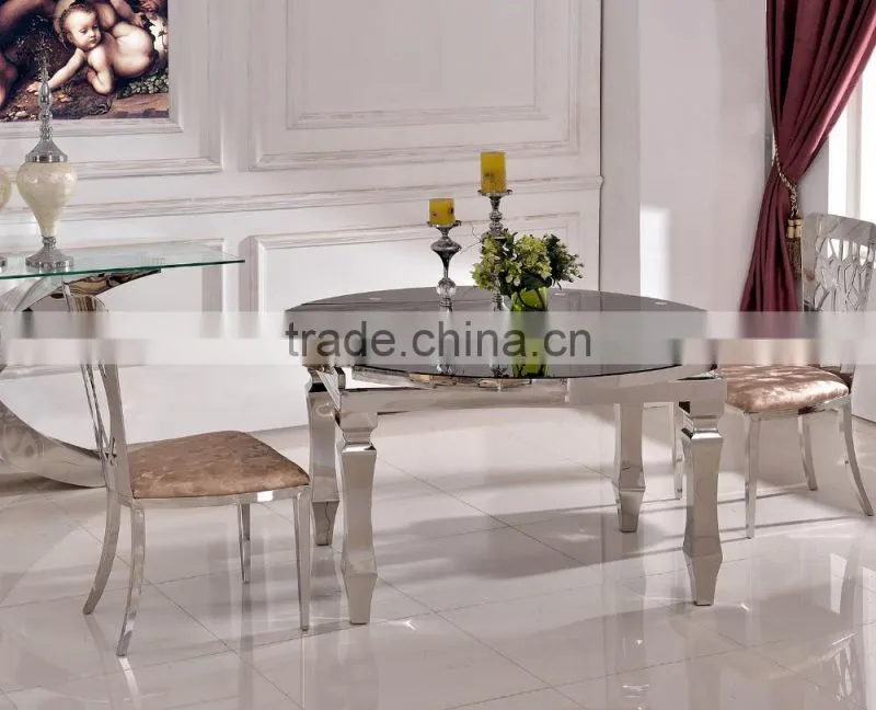 TH389 Fashionable High Quality round Tempered Glass dining Table