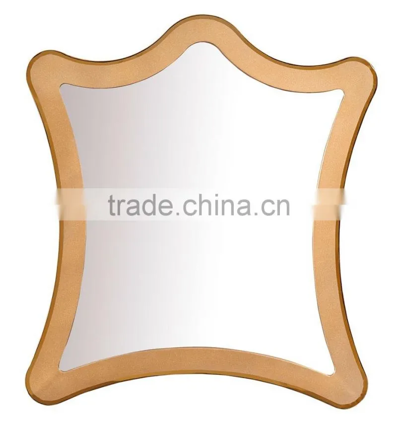 luxury gold tinted design decorative wall hanging mirror for dining room