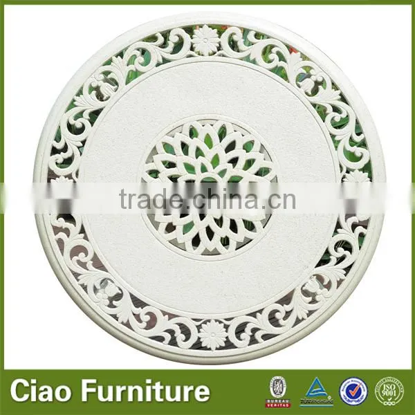 Aluminum patio Sunflower round table and Bauhinia chair