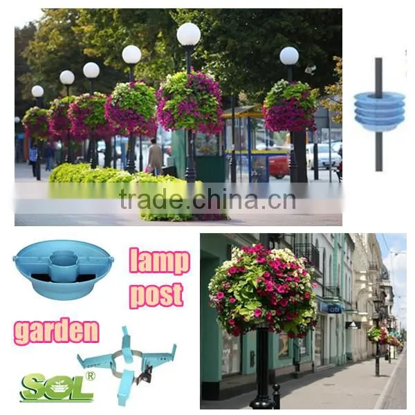 China SOL company decorative lamp post decoration planter