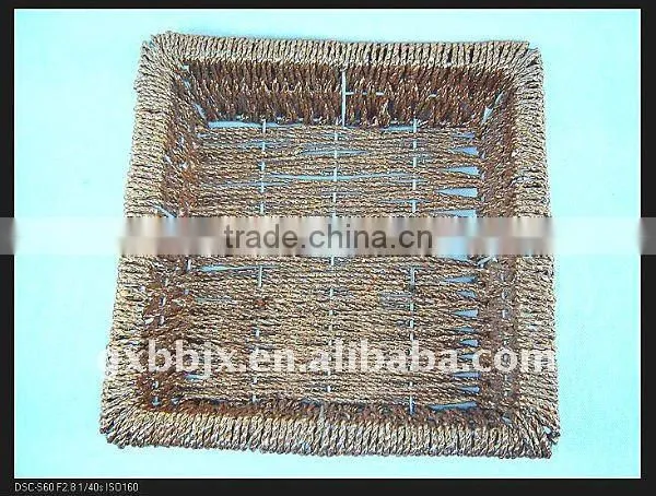 Square gold paper rope woven storage capsule holder
