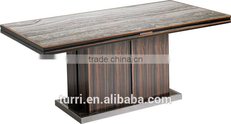 modern marble travertine top hardware base coffee table