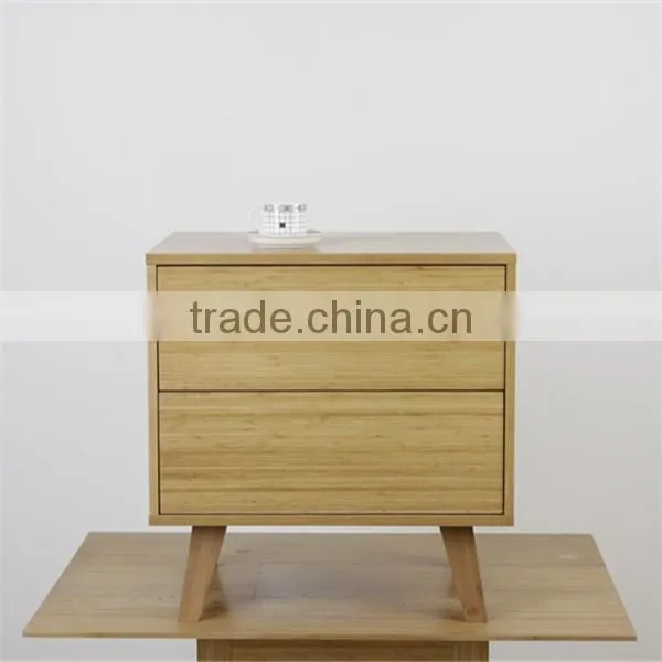 Small bamboo material living room storage cabinet with two drawer