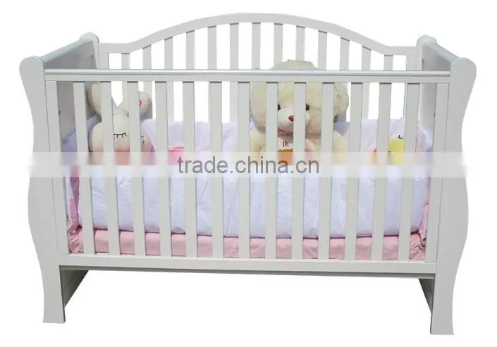 European Style New born Baby Bed, Wooden Baby Crib Multifunction Baby Crib Bed with Drawer