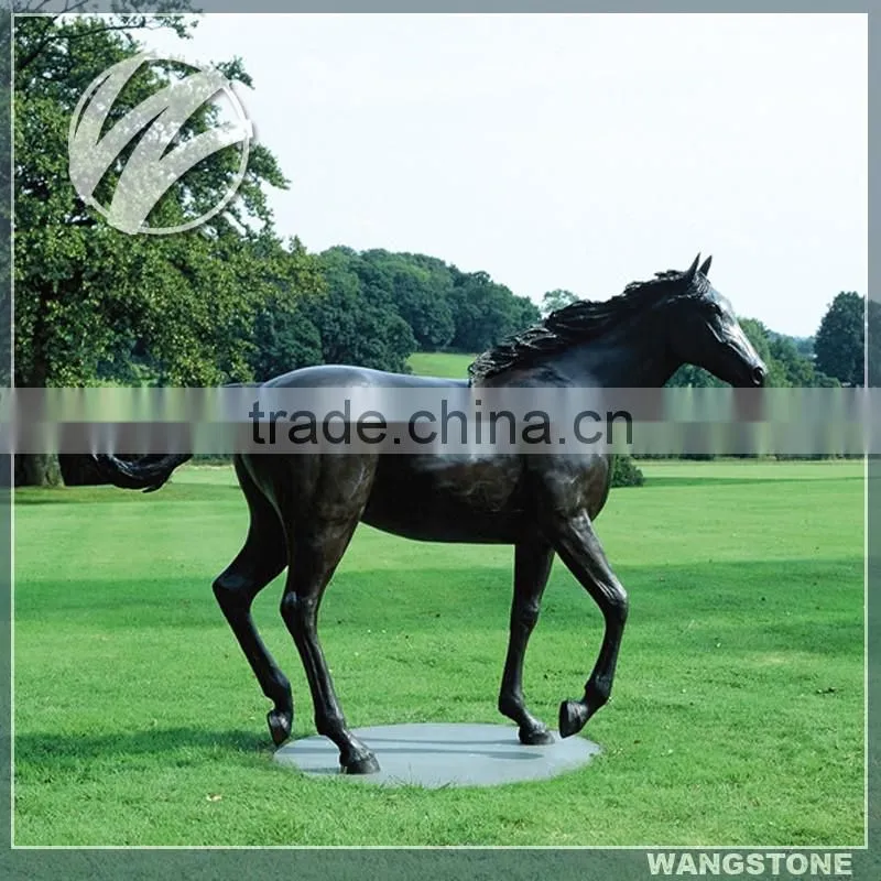 Outdoor landscape decor life size antique bronze horse statue