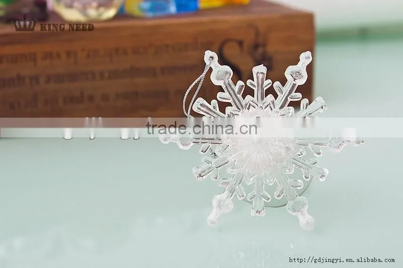 LED electronic light acrylic snowflake hanging Xmas tree ornament