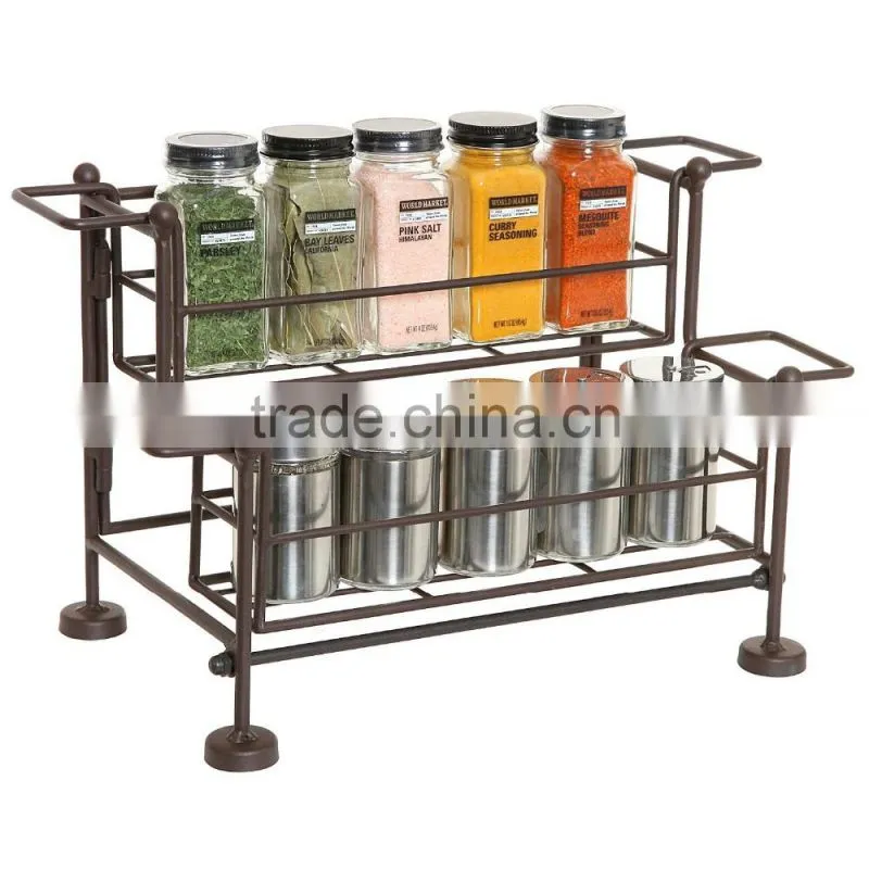 Metal Kitchen Scroll Condiment Holder Shelf