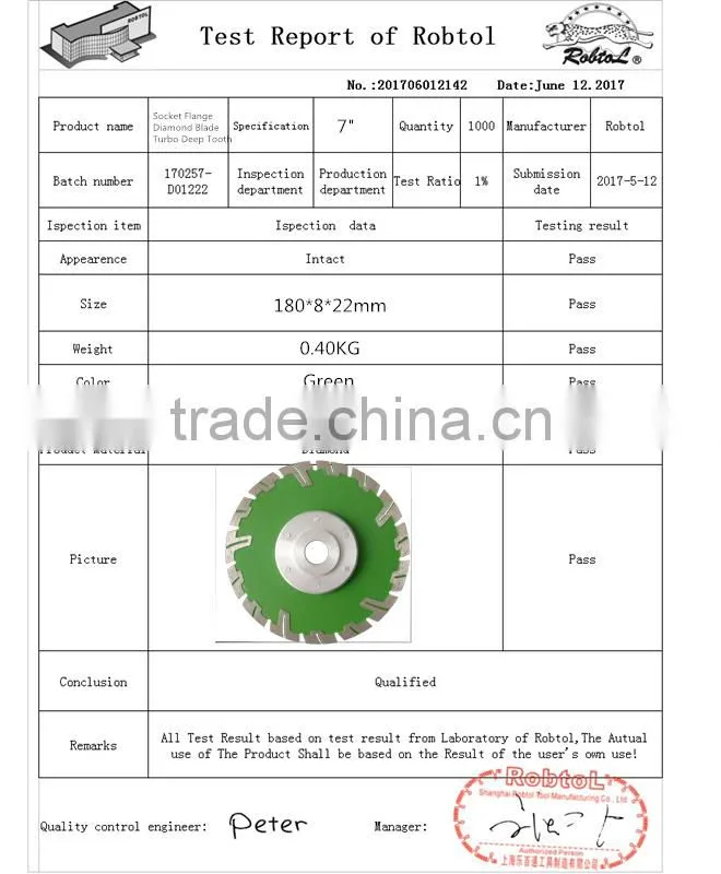 7" 180mm Aluminum Flange Diamond Blade Turbo Deep Tooth Triangle Grinding Wheel Stone Tile Saw Blade Cutting Marble Abrasive