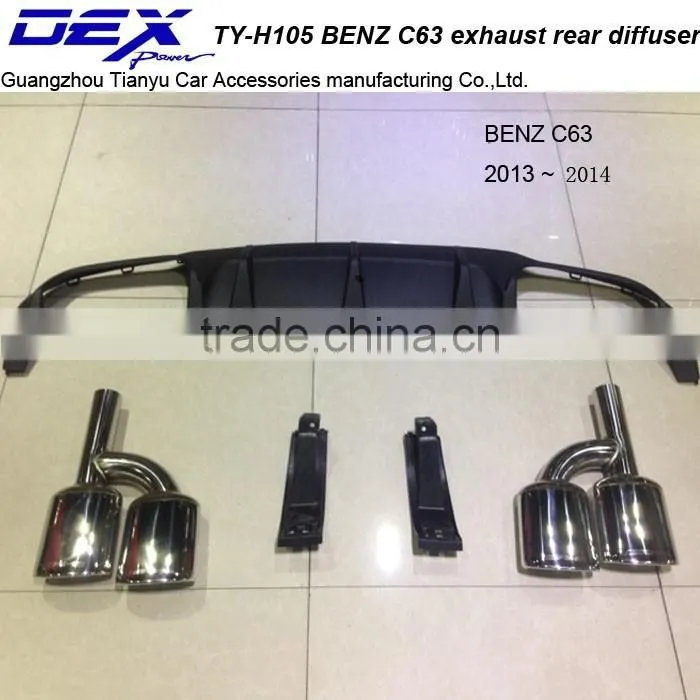 car part PP exhaust rear diffuser & exhaust tip for B~ENZ C63