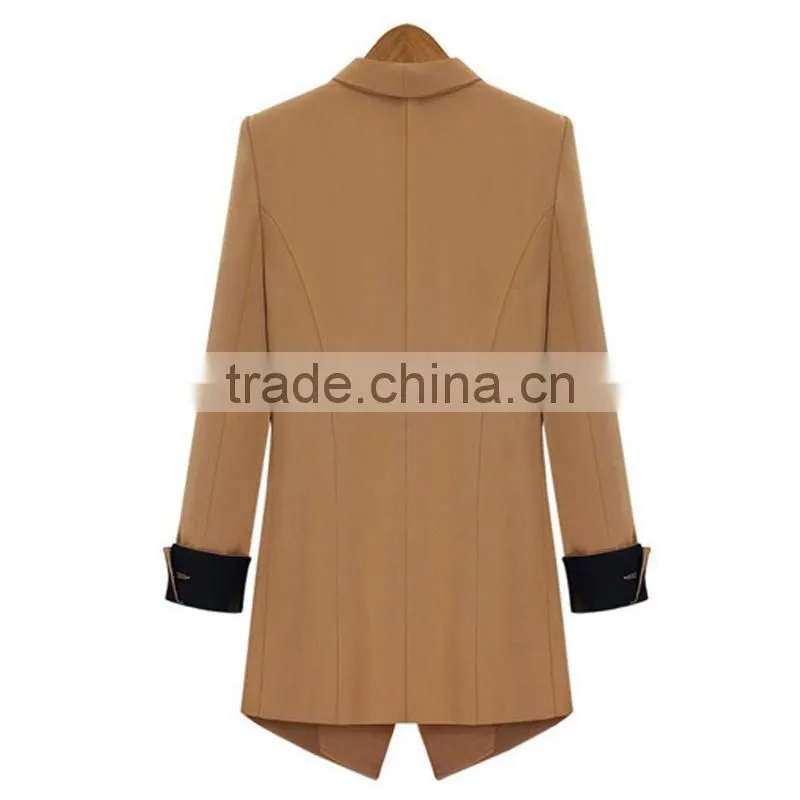 2015 new model ladies elegant good quality Classic look office wear workwear jacket with half sleeve