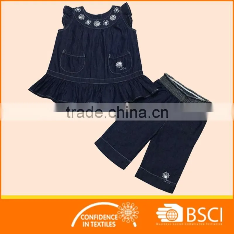 Baby Girl Summer Nice Denim Dress Kids Wear Stocklot