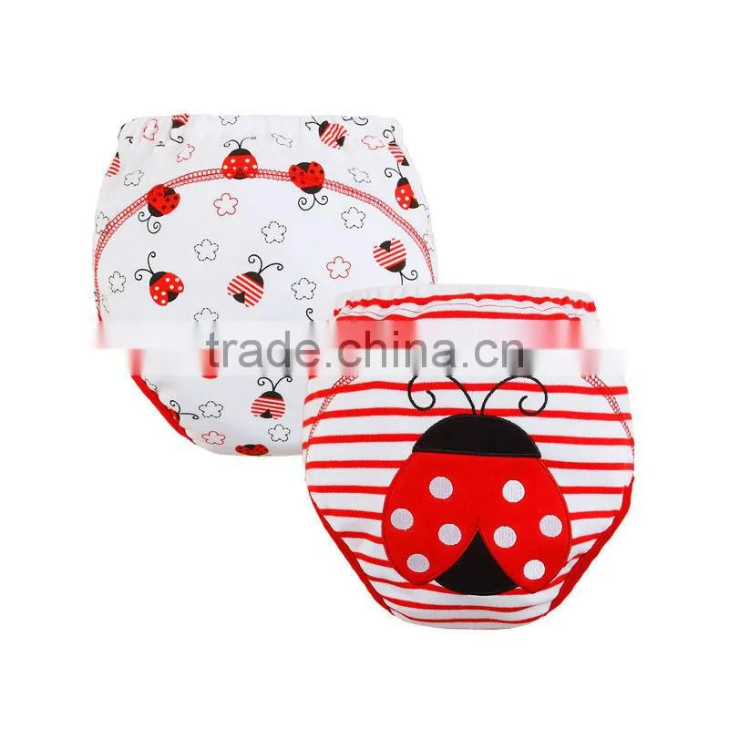 2014 baby wear 100 cotton embroider toddler potty training pants diaper