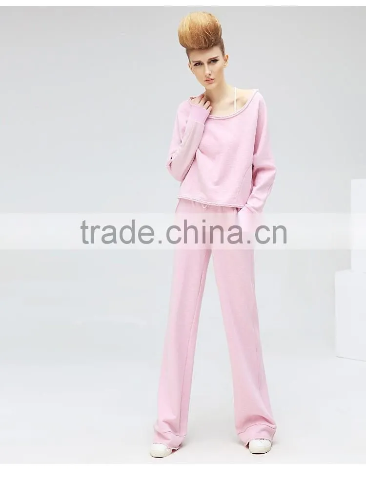 2016 fashion spring sets thin fleece/new sport loose bomber pull over fleece/big collar pink rose fleece