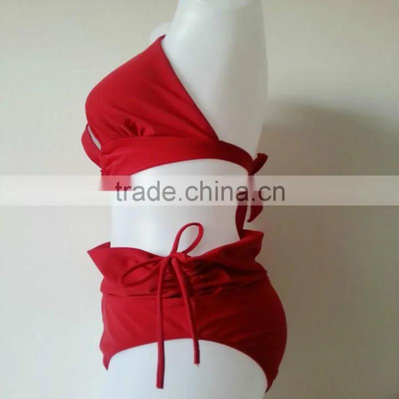 Top quality new arrival orange shivering triangle women bikini swimwear