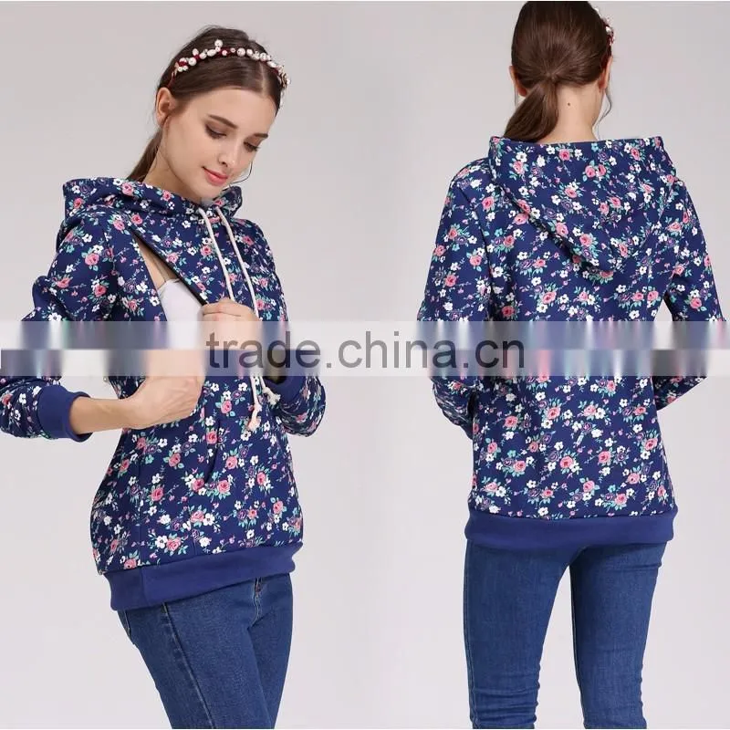 Mamalove Plus Size Thermal Fleece Maternity Hoodies Breastfeeding Sweatshirt Nursing Clothes Europe size