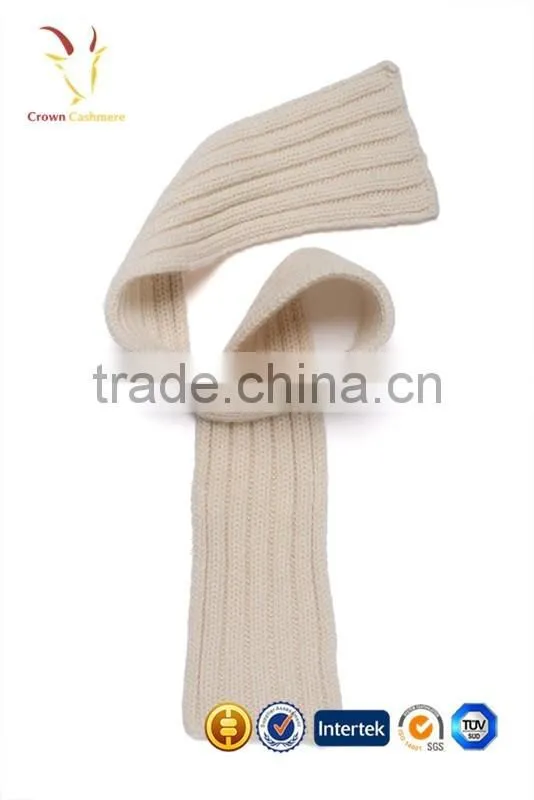 Luxury Rib Cashmere Wool Long Scarf
