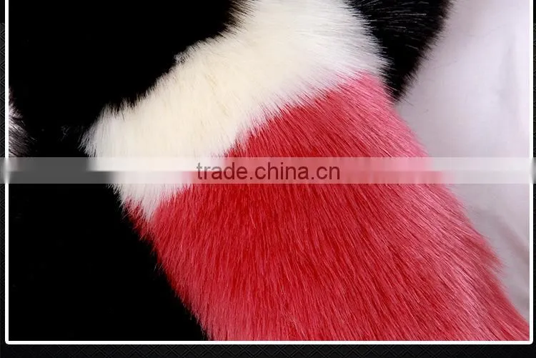 Colored Long Large Faux Fur Scarf Imitated Fox Fur Cape Winter Warm Fur Scarf