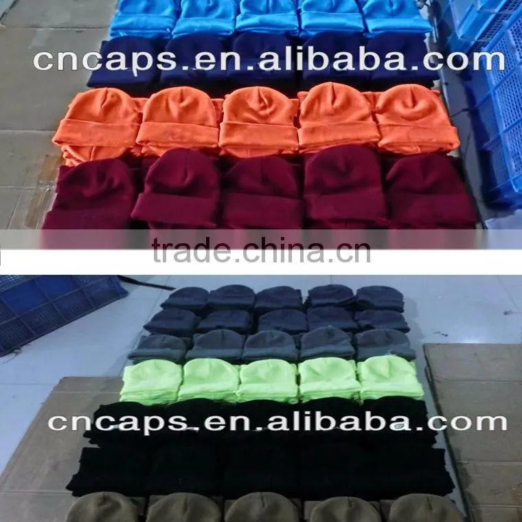 snowboard beanie various neon colors custom woven label knitted beanie