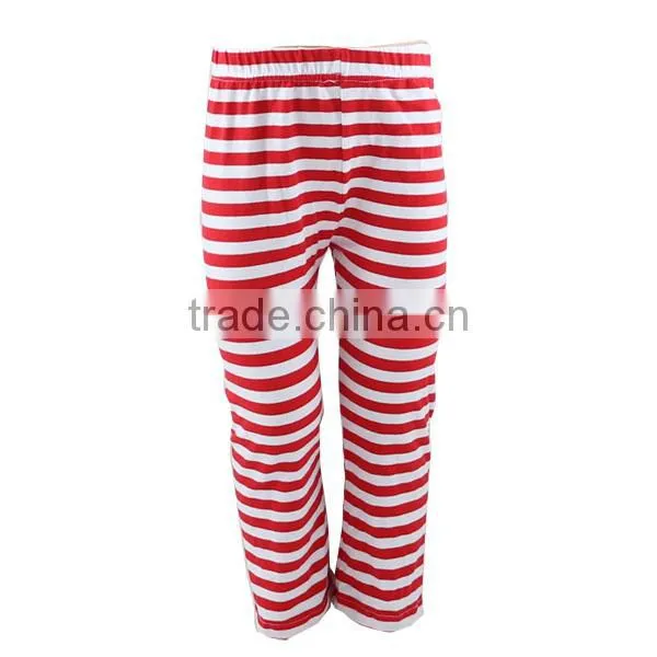 2017 fall baby cotton knit striped girls boutique kids clothes plus size pants