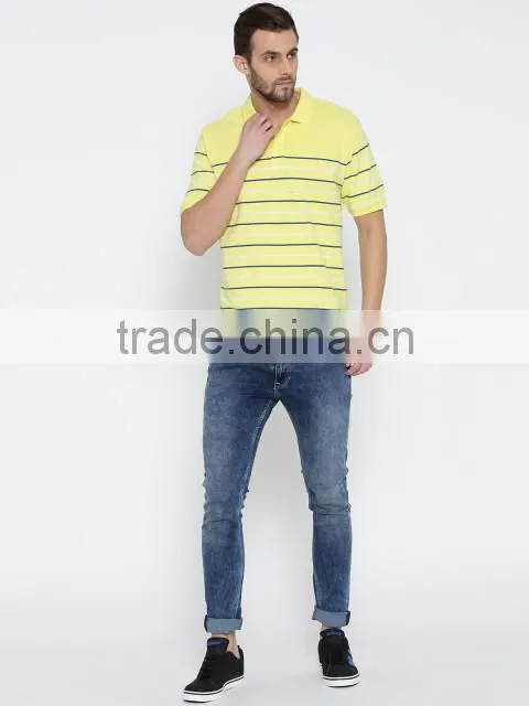2017 Guangzhou Shandao Garment OEM Customized 180g 100% Cotton Men Striped Short Sleeve Polo Shirt