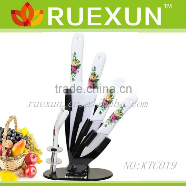 Ceramic knife set with Acrylic block