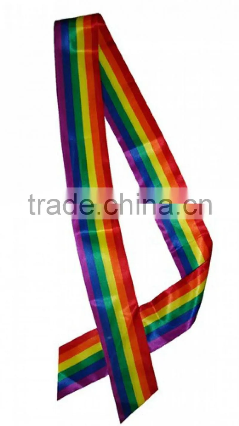 Satin LGBT Rainbow Sash - Gay Pride Parade Lesbian Pride Party Supplies