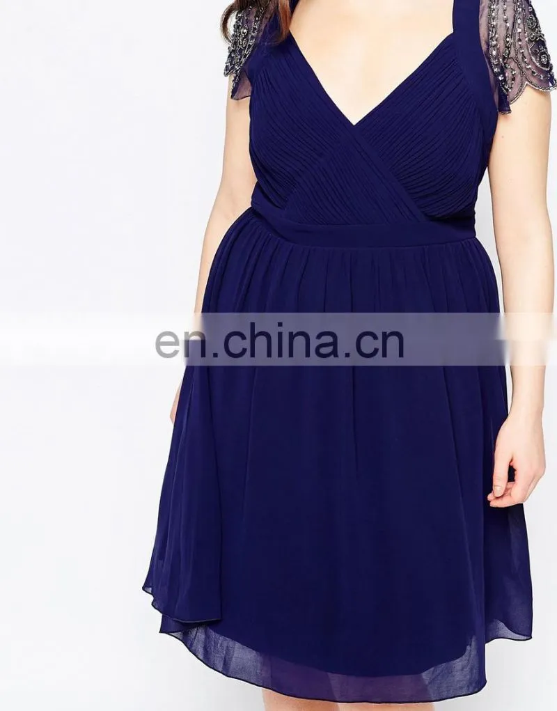 Top fashion high quality plus size one pieces cocktail dress for fat lady