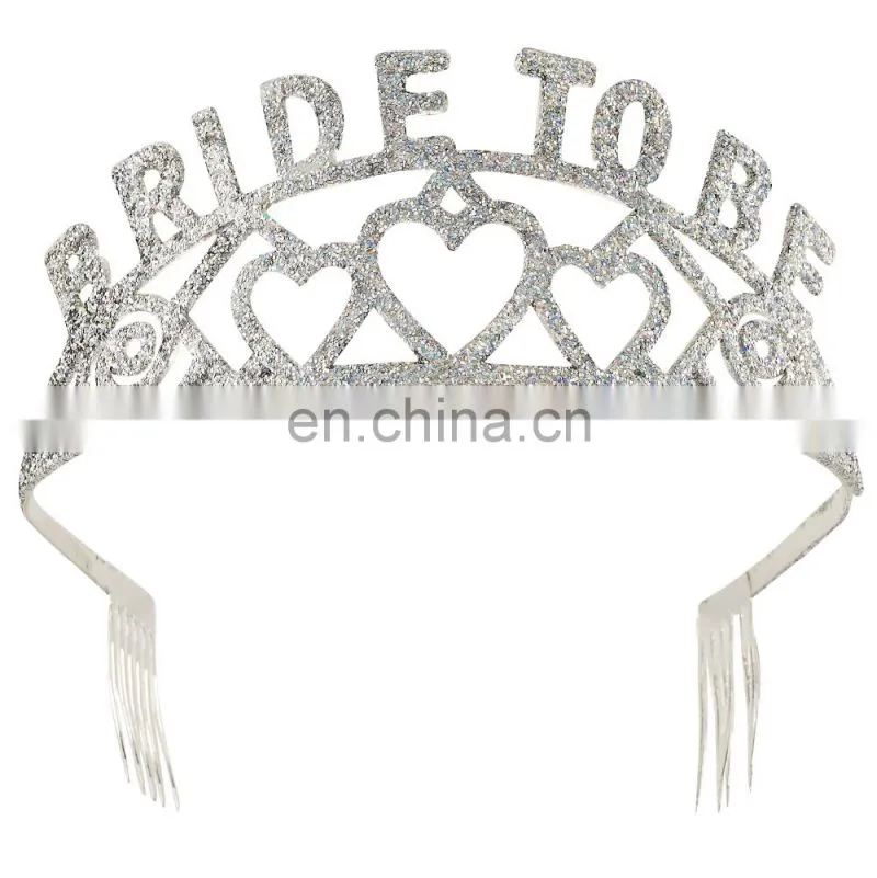 Wedding and hen party silvery BRIDE TO Be Metal Tiara 