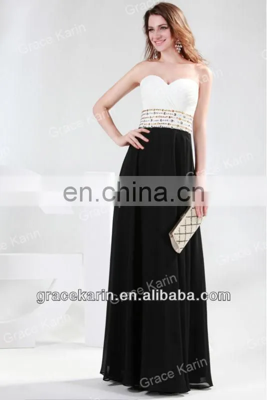 2015 Grace Karin New Design Sexy Sweetheart Sleeveless Long Chiffon Plus Size Evening Dress CL4429