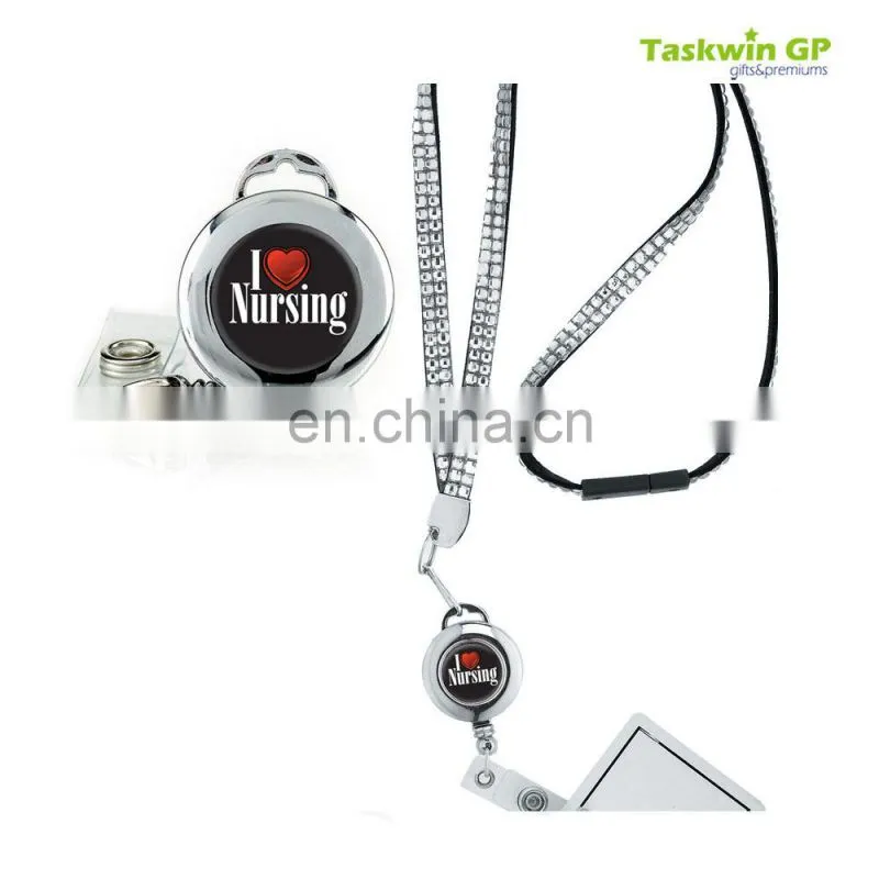 rhinestone lanyards with bagde holder/ led lanyard /card holder for promotional