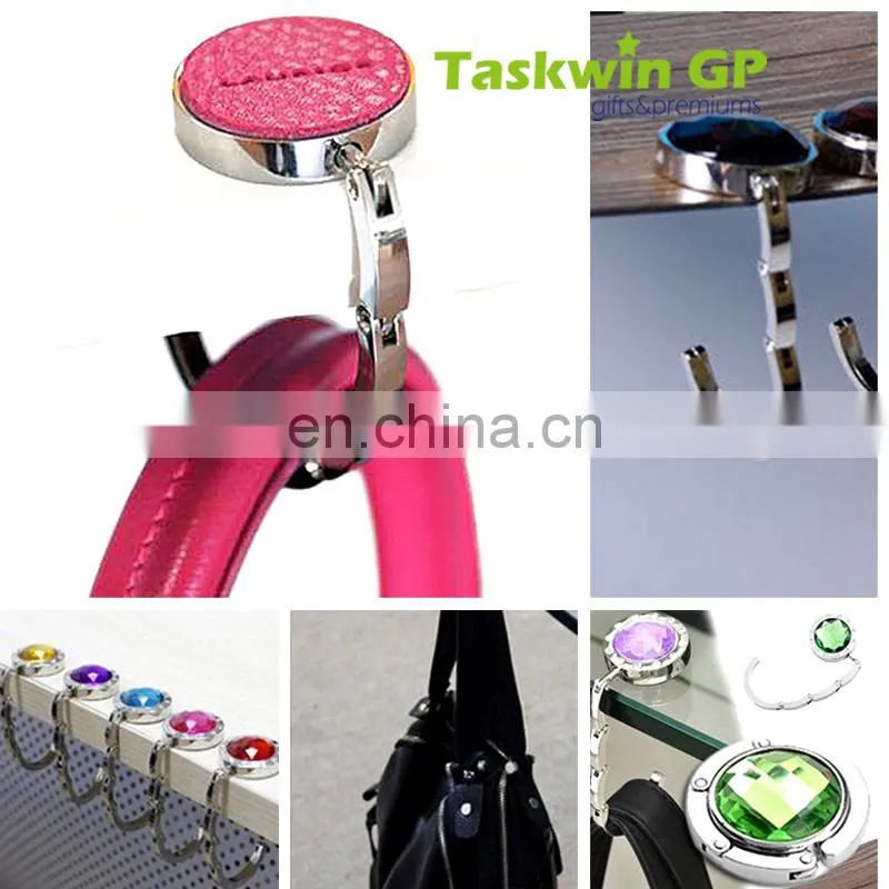 Hot sale custom no MOQ , Crystal metal table hook hanger