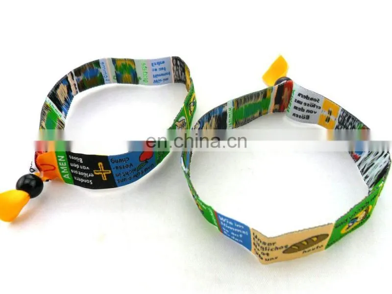 wholesale heat transfer polyester customized fabric wristbands