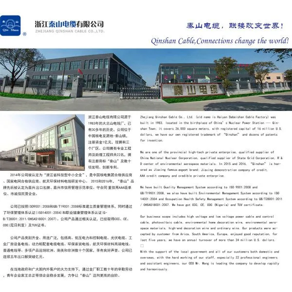 Zhejiang Qinshan Cable Co.,Ltd. company overview - view 1