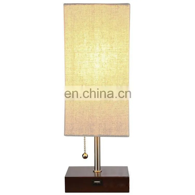 Nordic modern domestic and international hotel table lamp bedside double charging USB table lamp