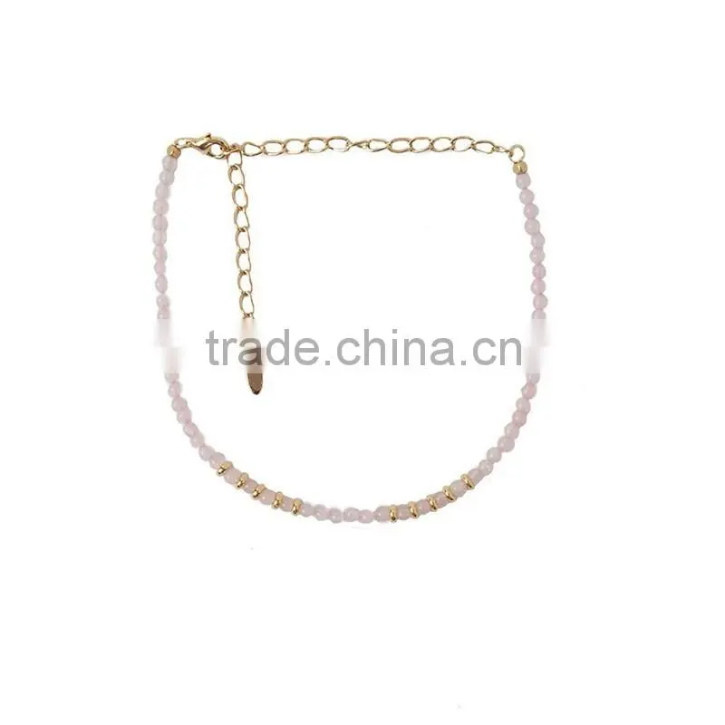 DC03-18 2016 Hot fashion rope necklace Natural stone bead necklace